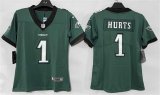 Women's Philadelphia Eagles #1 Jalen Hurts Green New Vapor Untouchable Limited Football Stitched Jersey(Run Small) Cheap Wholesale