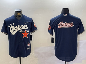 Cheap Men\'s Houston Astros Blank Navy Cactus Jack Vapor Premier Stitched Baseball Jerseys