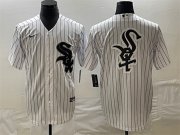 Men's Chicago White Sox White Team Big Logo Cool Base Stitched JerseyS Cheap