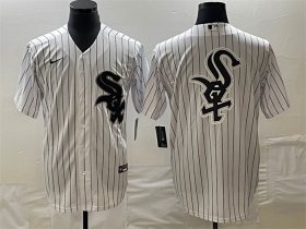 Men\'s Chicago White Sox White Team Big Logo Cool Base Stitched JerseyS Cheap