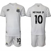 Cheap Men's Santos F.C. #10 Neymar Jr 25-26 White Home Soccer Jersey Suit