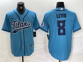 Wholesale Cheap Men\'s Tennessee Titans #8 Will Levis Blue With Patch Cool Base Stitched Baseball Jersey
