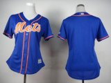 Wholesale Cheap Mets Blank Blue Alternate Women's Stitched MLB Jersey
