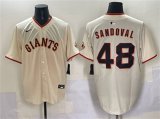 Cheap Men's San Francisco Giants #48 Pablo Sandoval Cream 2024 Home Limited Stitched Baseball Jersey