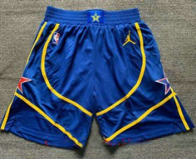 Wholesale Cheap Men\'s Blue 2021 All-Star Eastern Conference Stitched NBA Shorts