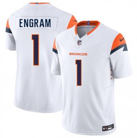 Men\'s Denver Broncos #1 Evan Engram White 2025 F.U.S.E. Vapor Limited Football Stitched Jersey Cheap
