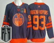 Cheap Men's Edmonton Oilers #93 Ryan Nugent Hopkins Navy 2025 Stanley Cup Final Authentic Jersey