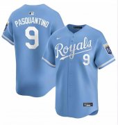Cheap Men's Kansas City Royals #9 Vinnie Pasquantino Light Blue Alternate Limited Stitched Baseball Jersey