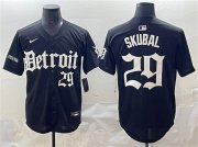 Men's Detroit Tigers #29 Tarik Skubal Black 'Motor Gothic Edition' Vapor Premier Limited Stitched Baseball Jersey Cheap