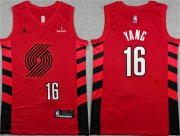 Cheap Men's Portland Trail Blazers #16 Yang Hansen Red Statement Edition Stitched Basketball Jersey