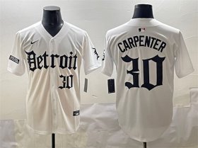 Cheap Men\'s Detroit Tigers #30 Kerry Carpenter White\'Motor Gothic Edition\' Vapor Premier Limited Stitched Baseball Jersey