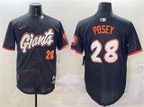Cheap Men's San Francisco Giants #28 Buster Posey Anthracite 2025 City Connect Limited Stitched Baseball Jersey