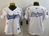 Women's Los Angeles Dodgers Team Big Logo White 2025 Tokyo Series Limited Stitched Baseball Jersey(Run Small) Cheap