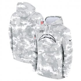 Men\'s Los Angeles Chargers 2024 Arctic Camo Salute To Service Club Fleece Pullover Hoodie