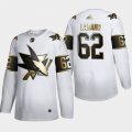Wholesale Cheap San Jose Sharks #62 Kevin Labanc Men's Adidas White Golden Edition Limited Stitched NHL Jersey