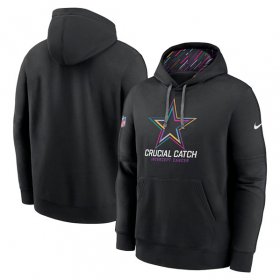 Men\'s Dallas Cowboys Black 2024 Crucial Catch Club Pullover Hoodie