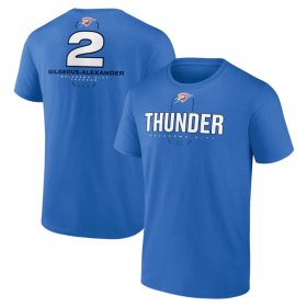 Men\'s Oklahoma City Thunder #2 Shai Gilgeous-Alexander Blue Behind The Back Name & Number T-Shirt Cheap