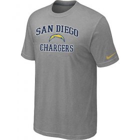 Wholesale Cheap Nike NFL Los Angeles Chargers Heart & Soul NFL T-Shirt Light Grey