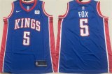 Cheap Men's Sacramento Kings #5 De'Aaron Fox Blue Stitched Jersey