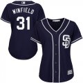 Wholesale Cheap Padres #31 Dave Winfield Navy Blue Alternate Women's Stitched MLB Jersey
