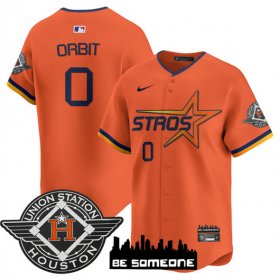 Men\'s Houston Astros #0 Orbit Orange 2025 City Connect Limited Stitched Baseball Jersey Cheap