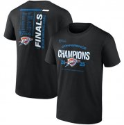 Men's Oklahoma City Thunder Black 2025 Western Conference Champions Roster Buzzer Beater T-Shirt Cheap