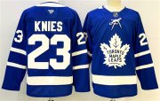Cheap Men's Toronto Maple Leafs #23 Matthew Knies Blue 2024-25 Stitched Hockey Jersey