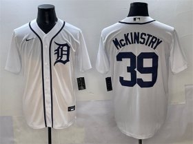 Men\'s Detroit Tigers #39 Zach McKinstry White Cool Base Stitched Baseball Jersey