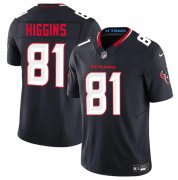 Cheap Men's Houston Texans #81 Jayden Higgins Navy 2025 Draft Vapor F.U.S.E. Limited Football Stitched Jersey
