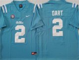 Cheap Men's Ole Miss Rebels #2 Jaxson Dart Blue Stitched jersey
