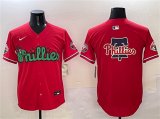 Cheap Men's Philadelphia Phillies Team Big Logo Red Phanatic Limited Stitched Jersey