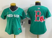 Women's Boston Red Sox Team Big Logo Green 2025 City Connect Limited Stitched Baseball Jersey(Run Small) Cheap