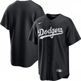 Men\'s Los Angeles Dodgers Blank Black Lights Out Limited Stitched Baseball Jersey
