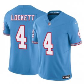 Cheap Men\'s Tennessee Titans #4 Tyler Lockett Blue 2025 F.U.S.E. Throwback Vapor Limited Football Stitched Jersey