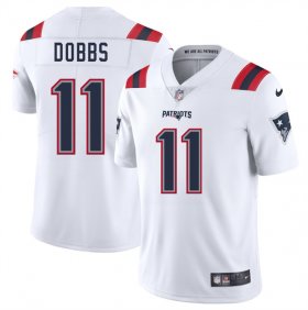 Men\'s New England Patriots #11 Joshua Dobbs White 2025 Vapor Limited Football Stitched Jersey Cheap