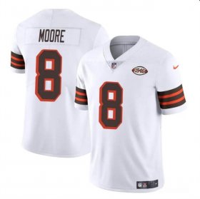 Cheap Men\'s Cleveland Browns #8 Elijah Moore White 1946 Collection Vapor Limited Football Stitched Jersey