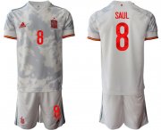 Wholesale Cheap Men 2021 European Cup Spain away white 8 Soccer Jersey