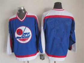 Men\'s Winnipeg Jets Blank 1979-80 Blue CCM Vintage Throwback Jersey Cheap