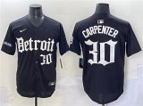 Cheap Men's Detroit Tigers #30 Kerry Carpenter Black'Motor Gothic Edition' Vapor Premier Limited Stitched Baseball Jersey