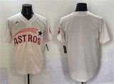 Cheap Men's Houston Astros Blank Cream Throwback Cooperstown Collection Limited Stitched Baseball Jersey
