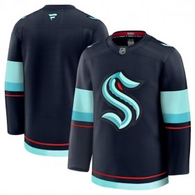 Men\'s Seattle Kraken Blank Navy 2024-25 Home Stitched Hockey Jersey