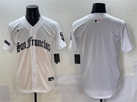 Men\'s San Francisco Giants Blank White \'Gothic Fog Edition\' Vapor Premier Limited Stitched Jersey