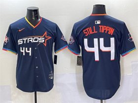 Cheap Men\'s Houston Astros #44 Still Tippin Navy 2025 City Connect With Texas Patch Limited Stitched Baseball Jersey