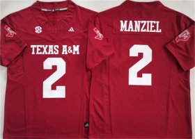 Cheap Men\'s Texas A&M Aggies Lions #2 Johnny Manziel Red 2025 F.U.S.E. Stitched Jersey
