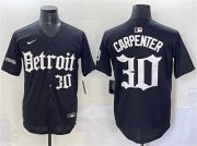 Cheap Men's Detroit Tigers #30 Kerry Carpenter Black'Motor Gothic Edition' Vapor Premier Limited Stitched Baseball Jersey