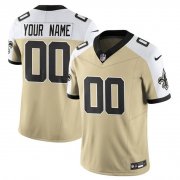 Men's New Orleans Saints Active Player Custom Gold White Alternate 2025 F.U.S.E. Vapor Limited Football Stitched Jersey Cheap Wholesale