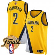 Men's Indiana Pacers #2 Andrew Nembhard Yellow 2025 Finals Statement Edition Stitched Basketball Jersey Cheap