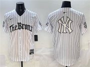 Men's New York Yankees Team Big Logo White Pinstripe 'Gothic Legacy Edition' Vapor Premier Limited Stitched Baseball Jersey Cheap Wholesale
