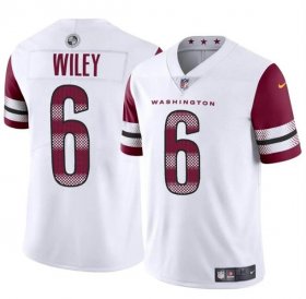 Cheap Men\'s Washington Commanders #6 Michael Wiley White 2024 Vapor Limited Football Stitched Jersey