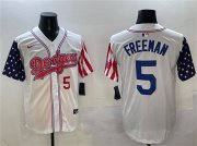Cheap Men's Los Angeles Dodgers #5 Freddie Freeman White Limited Stitched Baseball Jersey